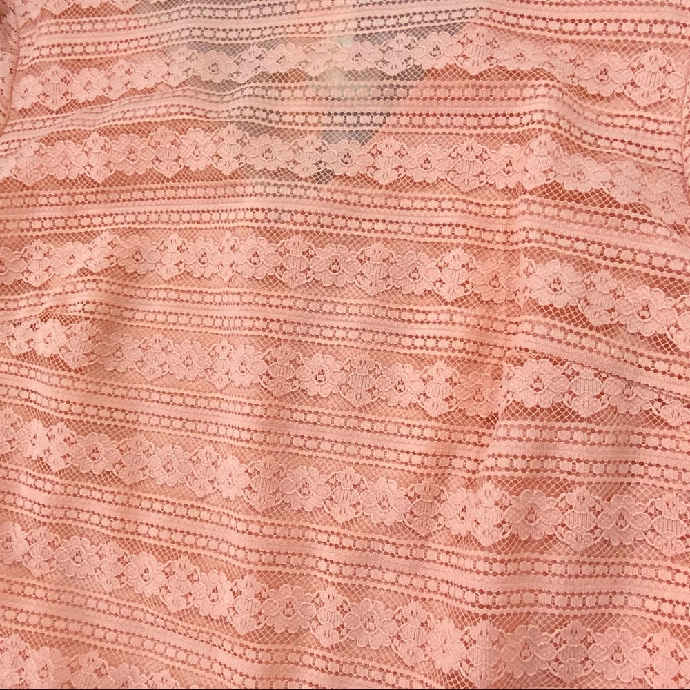 Vintage lace overlay peach dress size 18 - Picture 5 of 6